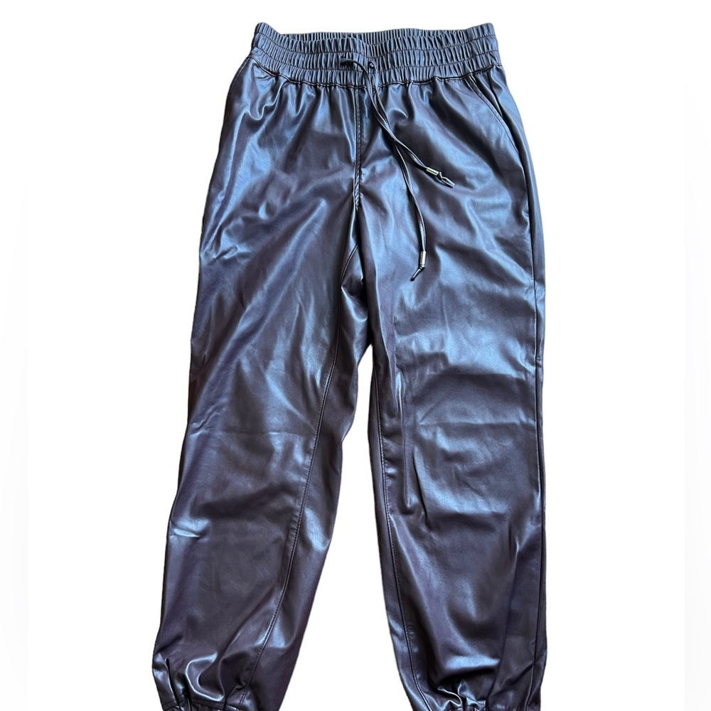 Blank NYC Maroon faux leather cargo pants